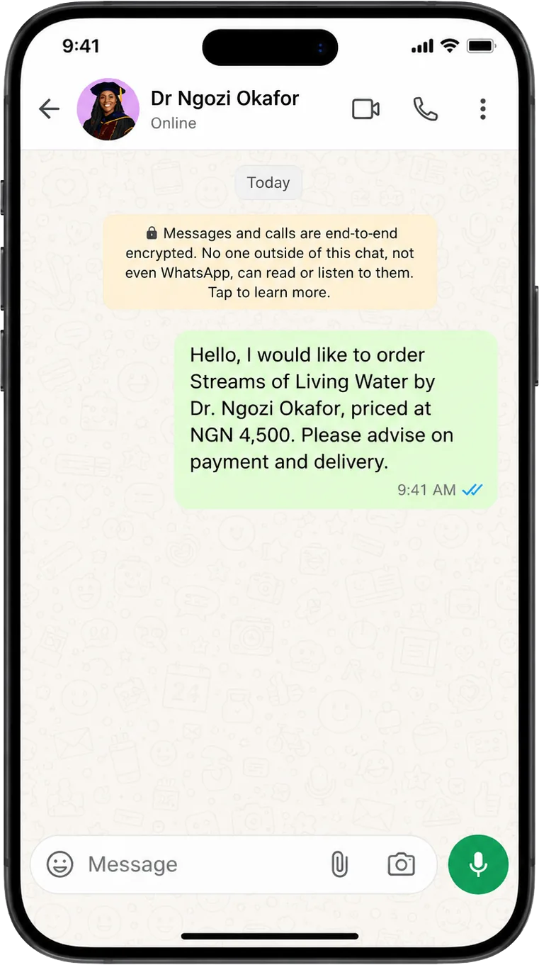 WhatsApp checkout conversation preview