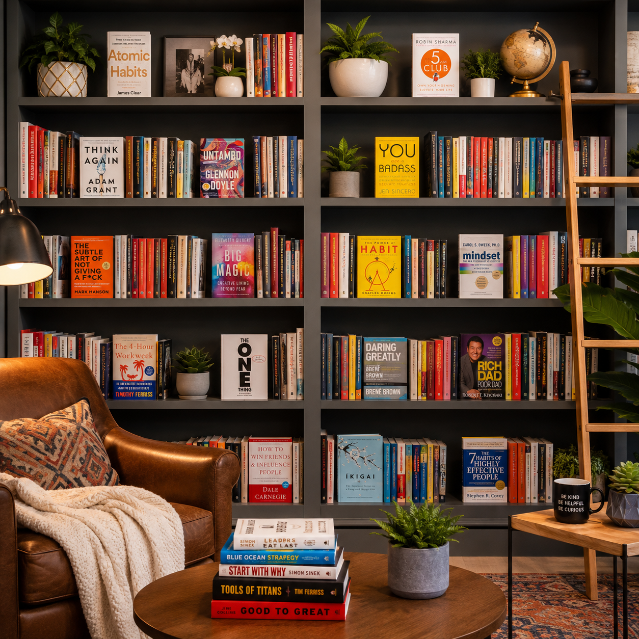 Sacred Christian Library stacked books